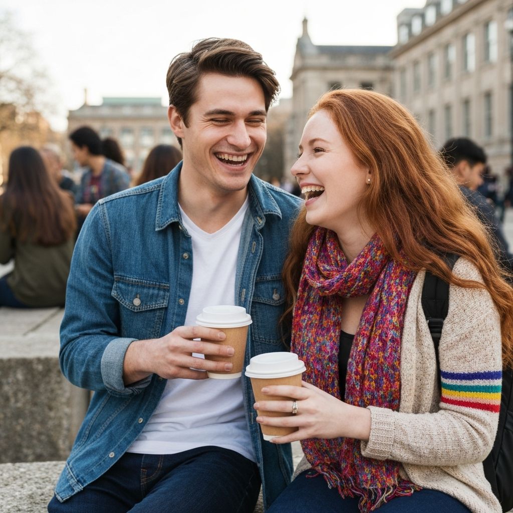 Happy couple at campus